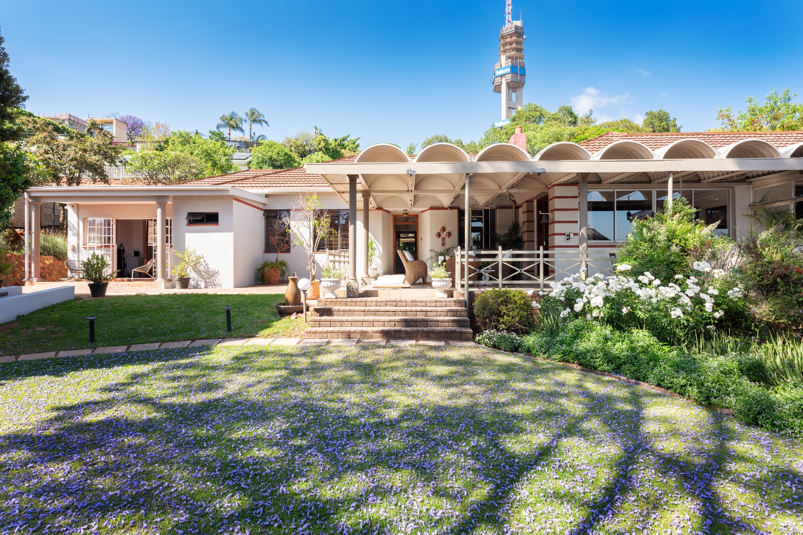 House Falcon Guesthouse heritage exterior with garden pergola